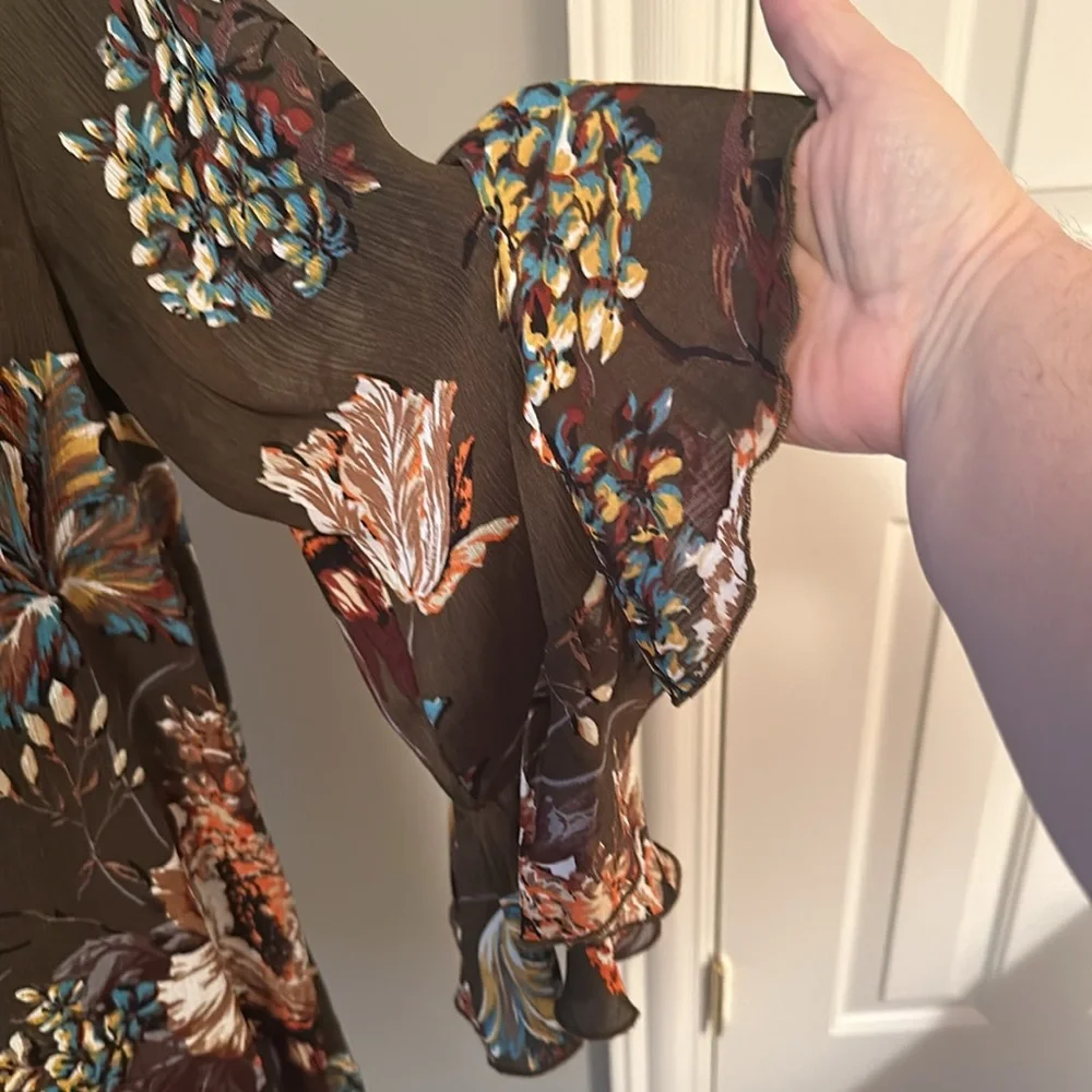 Umgee floral bell sleeve swing dress/tunic size small 🧡 - Picture 3 of 15